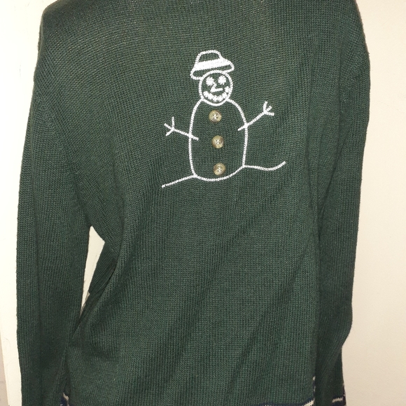 Snowman Christmas Cardigan Sweater - Picture 2 of 5